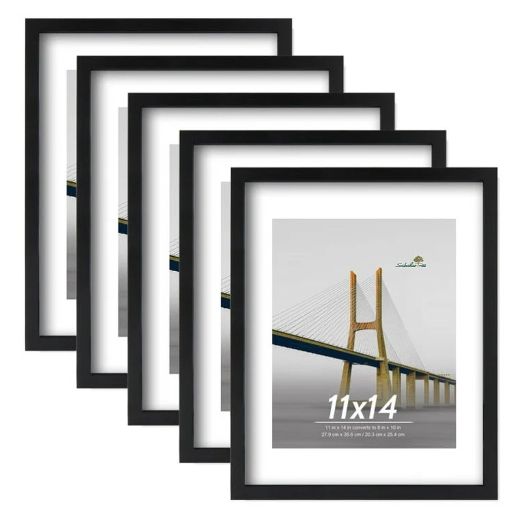 Thumbnail: 11 x 14 5-in-1 Wood Picture Frames Set