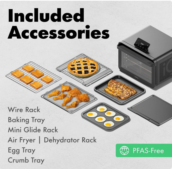 Thumbnail: iQ Smart Toaster Mini Oven: Air Fryer Combo, 11-in-1 Countertop Convection Oven