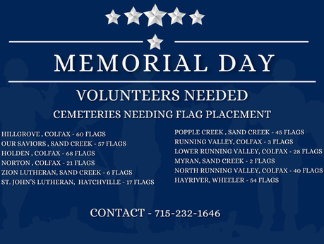 Volunteers Needed for Memorial Day Cemetery Flag Placement