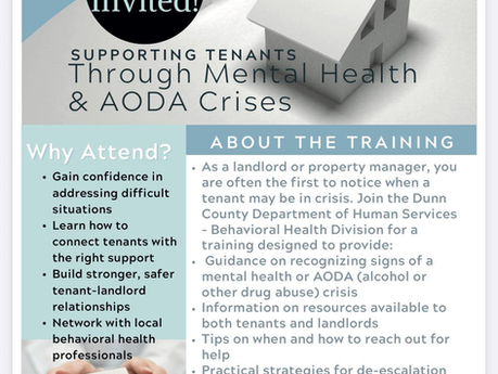 Supporting Tenants through Mental Health & AODA Crises Presentation - January 29th