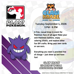 Pokemon Free Play at Claw Kraze - September