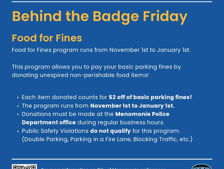 Behind the Badge Fridays: Food For Fines