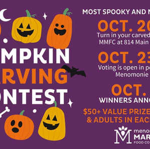 Pumpkin Carving Contest through October at Menomonie Market Food Co-op