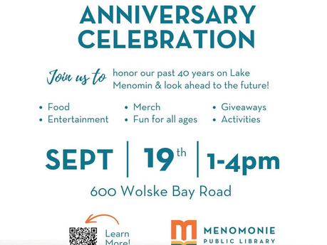 Menomonie Public Library 40th Anniversary Celebration - September 19th