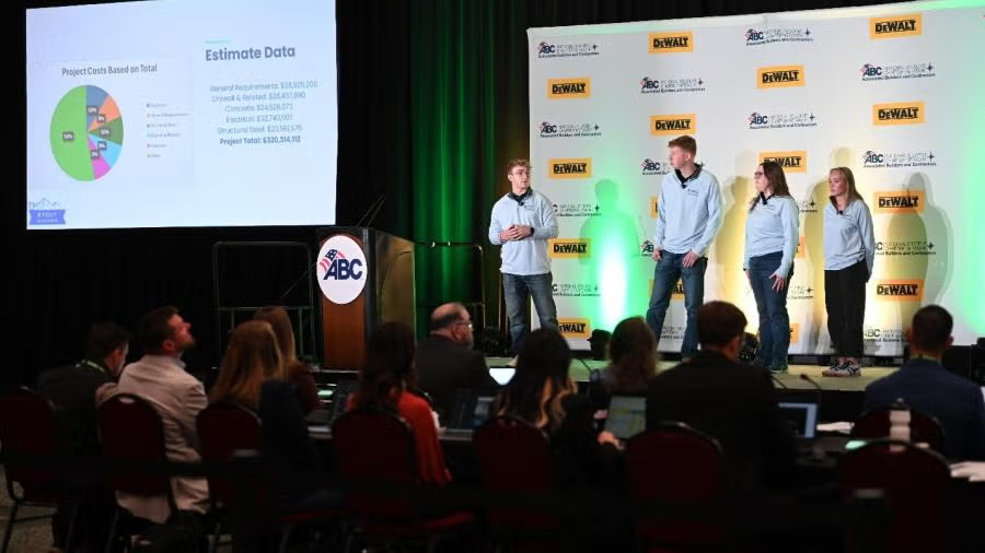 Ian Farrell, Evan Ambourn, Megan Schatz and Sarah Meyers present during phase three of the ABC Student Competition / Megan Schatz