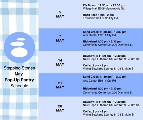 Stepping Stones May Pop-Up Pantry Schedule