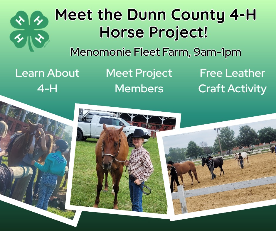 Meet the Dunn County 4-H Horse Project at Fleet Farm - April 18th