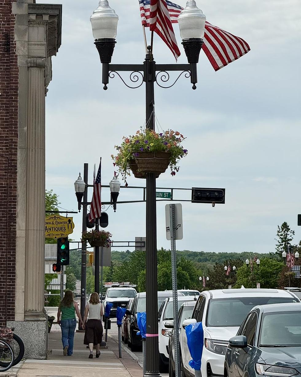 Downtown Flower Baskets are Up and Free Parking is in Effect