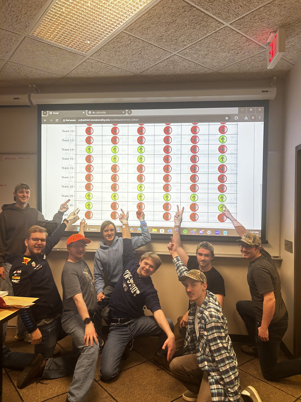 Cyber@Stout team won first place at the 2025 Wisconsin Collegiate Cyber Defense Competition. Photo contributed by Holly Yuan.