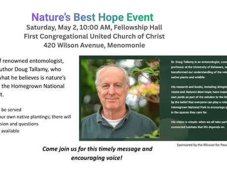 Nature's Best Hope Event at First Congregational Church - May 2nd