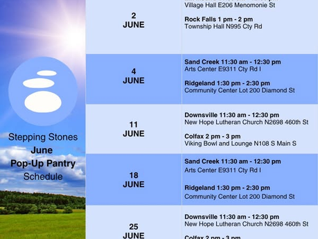 Stepping Stones June Pop-Up Pantry Schedule