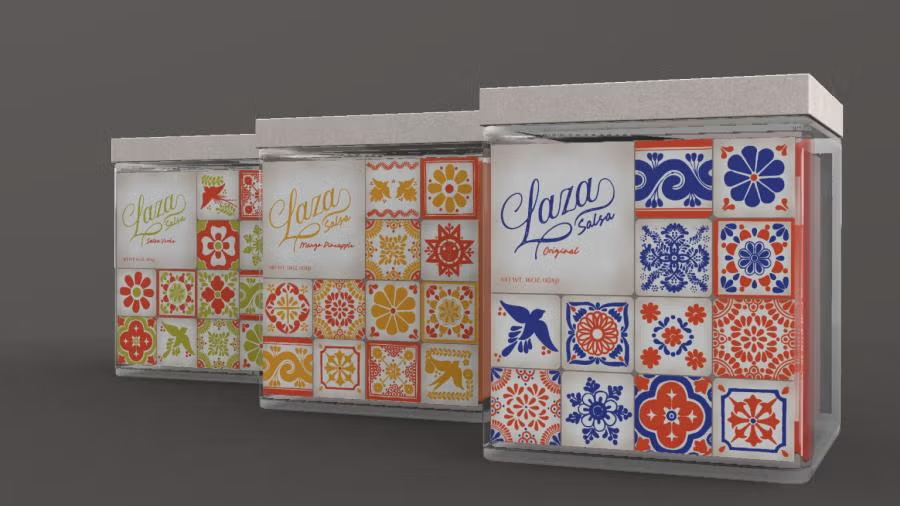UW-Stout student Grace Dose created these designs for new salsa packaging. / Submitted image