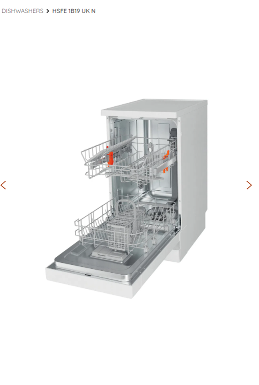 Thumbnail: Hotpoint HSFE1B19UK 45cm White Free Standing Dishwasher