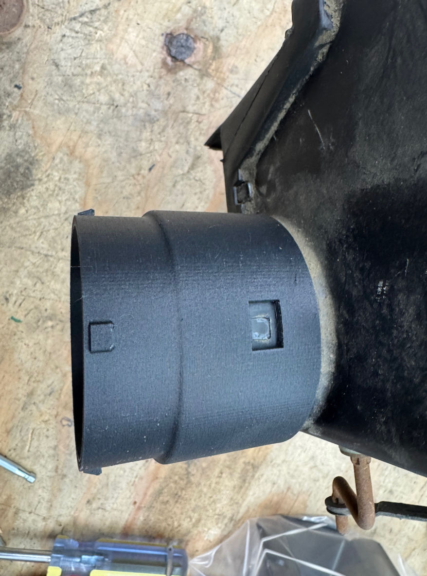 Thumbnail: HVAC-2M Middle-Driver Ducting Adapter Oval to Round for 1973-1979 Ford Trucks
