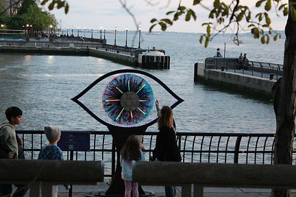 Eye-looking structure on a pier
