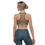 Thumbnail: Woman wearing patterned sports bra and blue leggings; Ohmbrell - Flare leggings ArtDivaArt