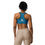 Thumbnail: Woman wearing blue sports bra with logo ART DIVA ART, beige pants ArtDivaArt