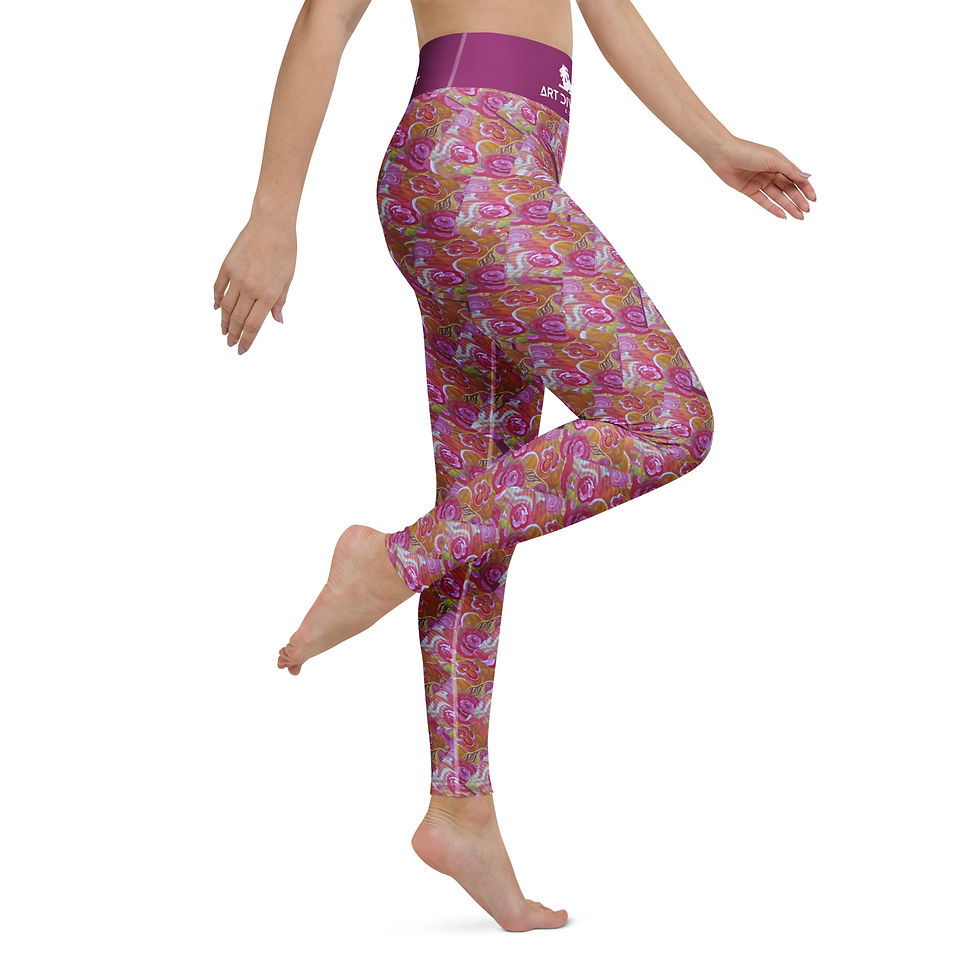 Thumbnail: Woman wearing floral print Tree Lady - Plus Size Leggings, stylish activewear design. ArtDivaArt