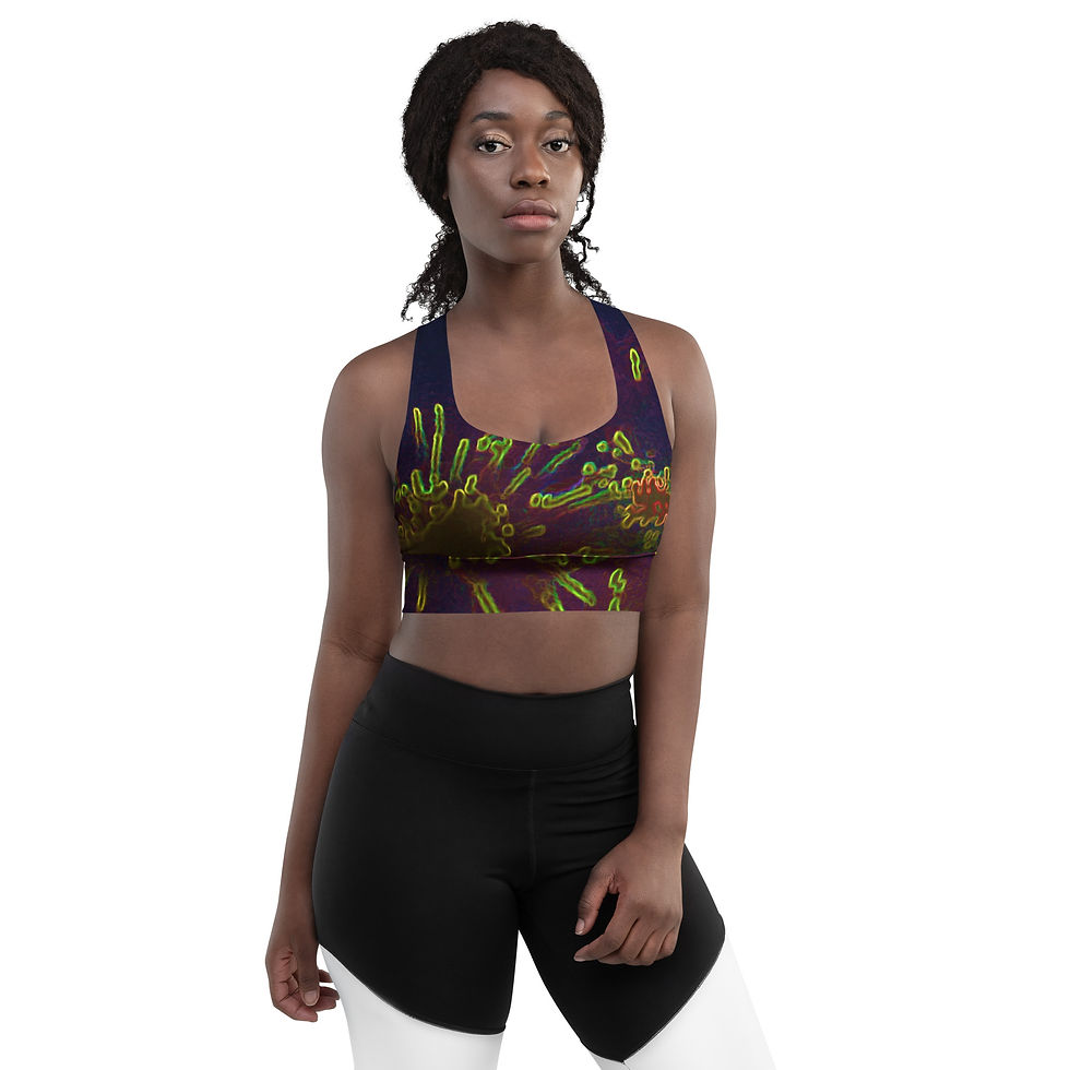 Thumbnail: Woman wearing a sports bra and black leggings, Stealth III - Women's Joggers, ArtDivaArt