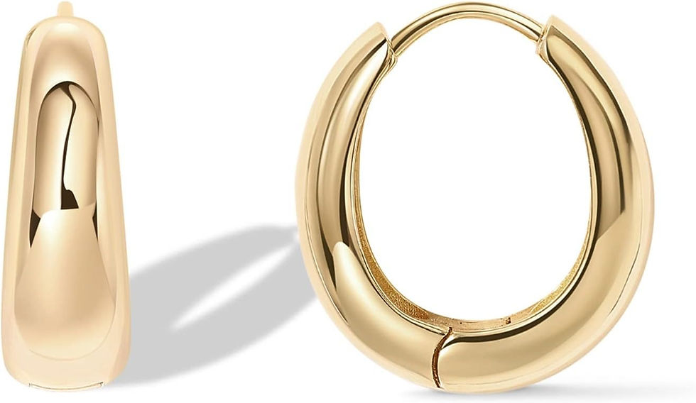 Thumbnail: 14K Gold Plated Chunky Hoop Earrings