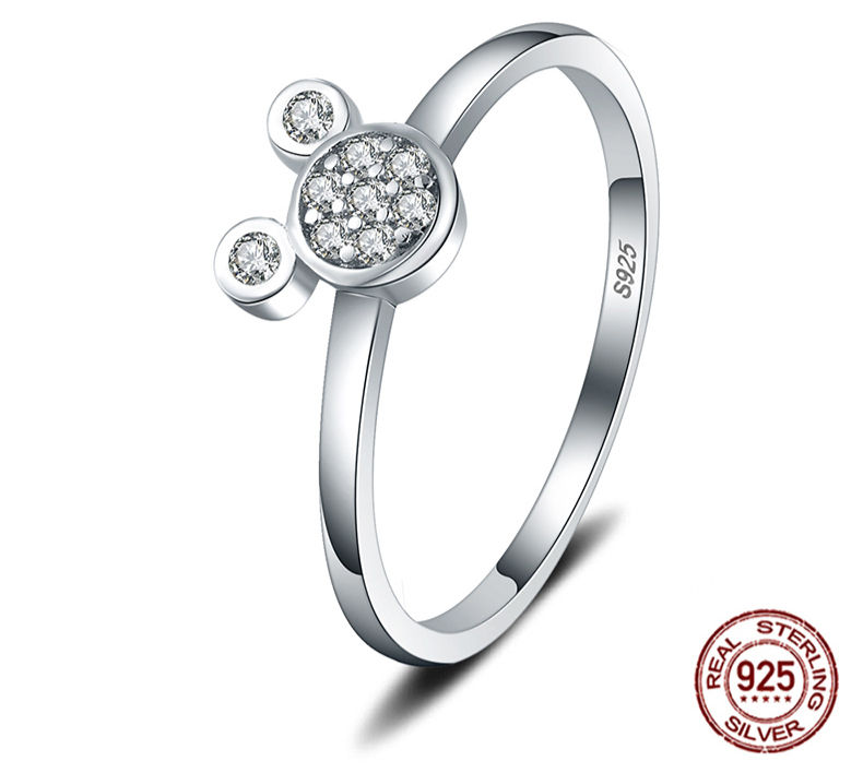 Thumbnail: Sterling Silver Mouse Zircon Ring