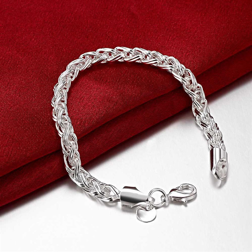 Thumbnail: Sterling Silver Twisted Circle Bracelet