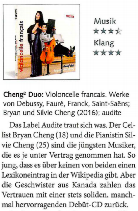 Cheng² Duo: Violoncelle français