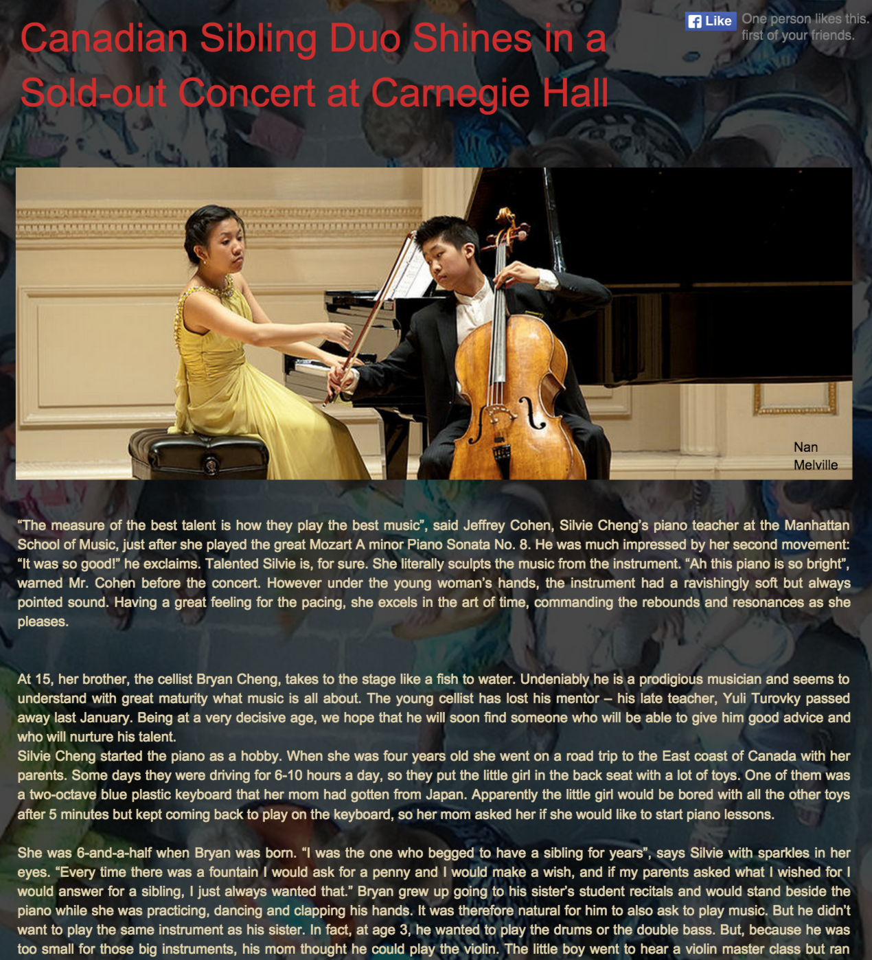 Canadian Siblings Shine at Carnegie