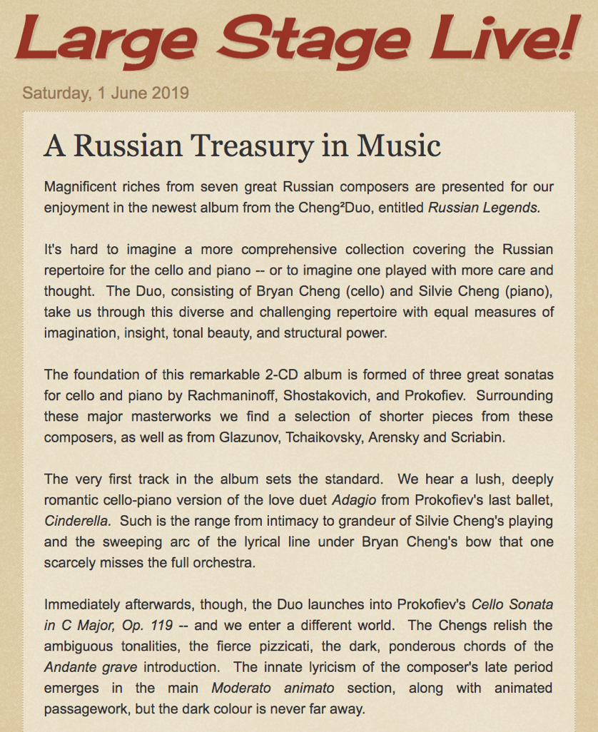 A Russian Treasury in Music