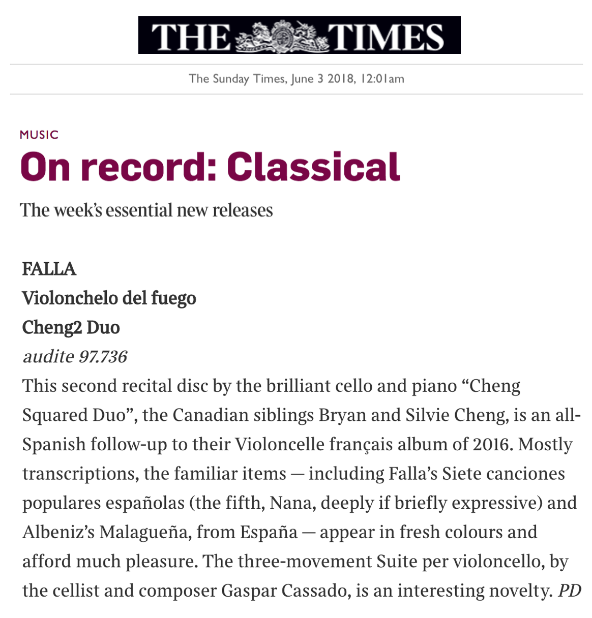 On record: Classical