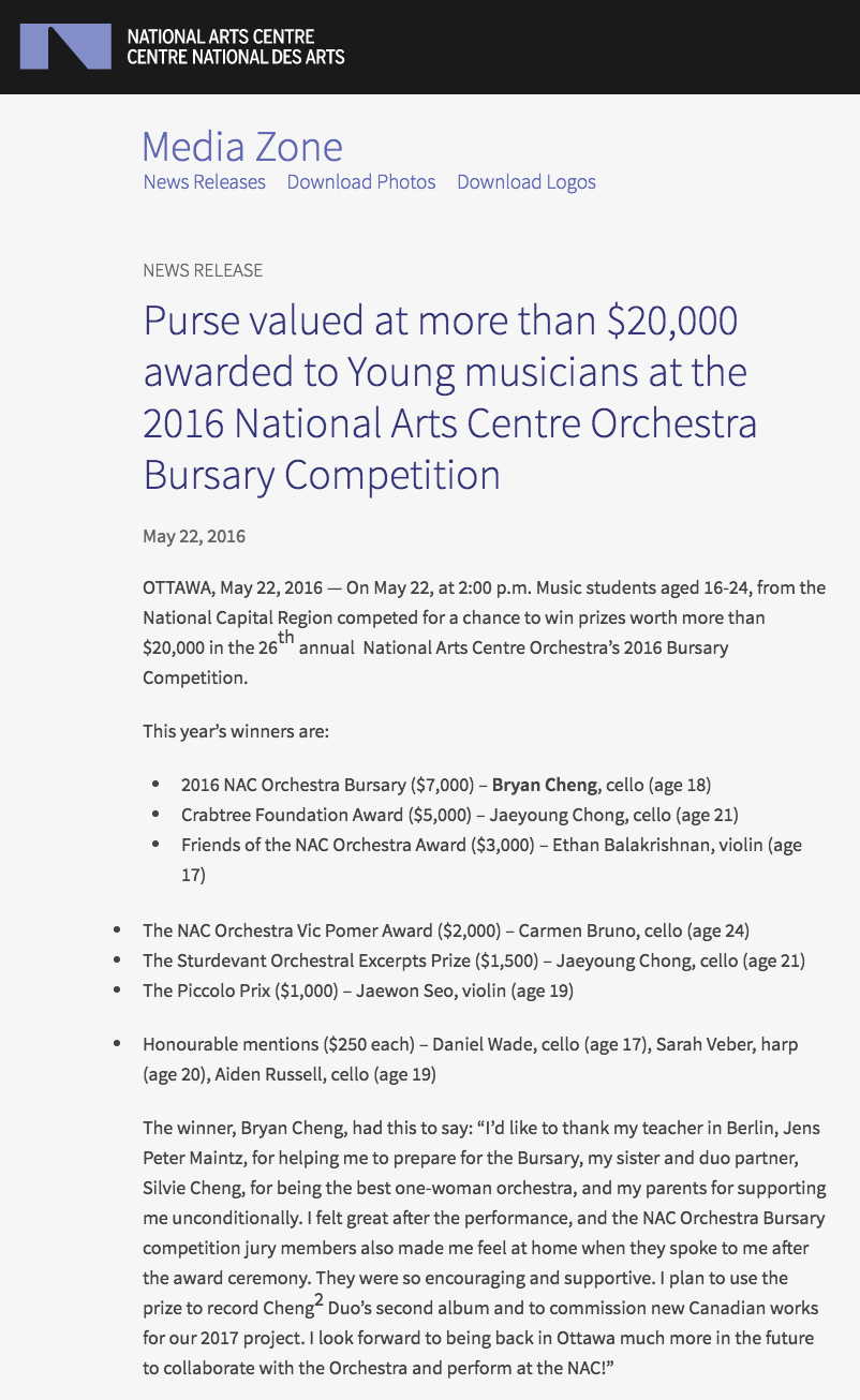 2016 NACO Bursary Competition