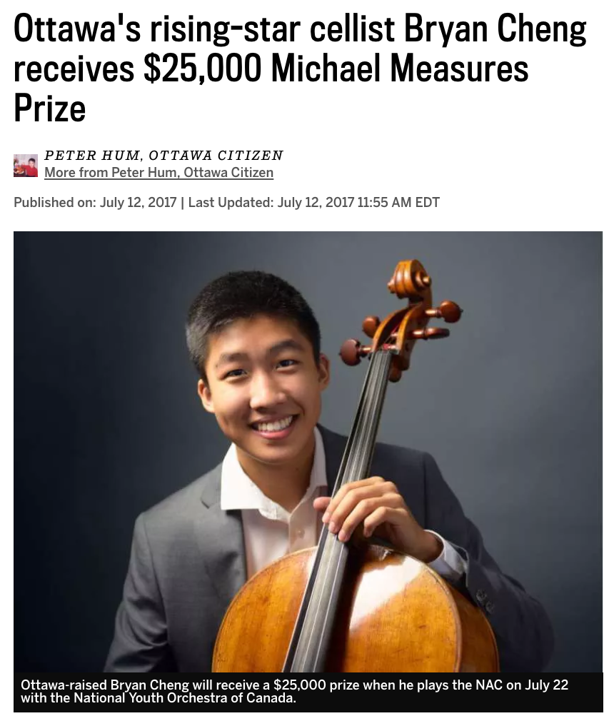 Rising-star cellist receives prize