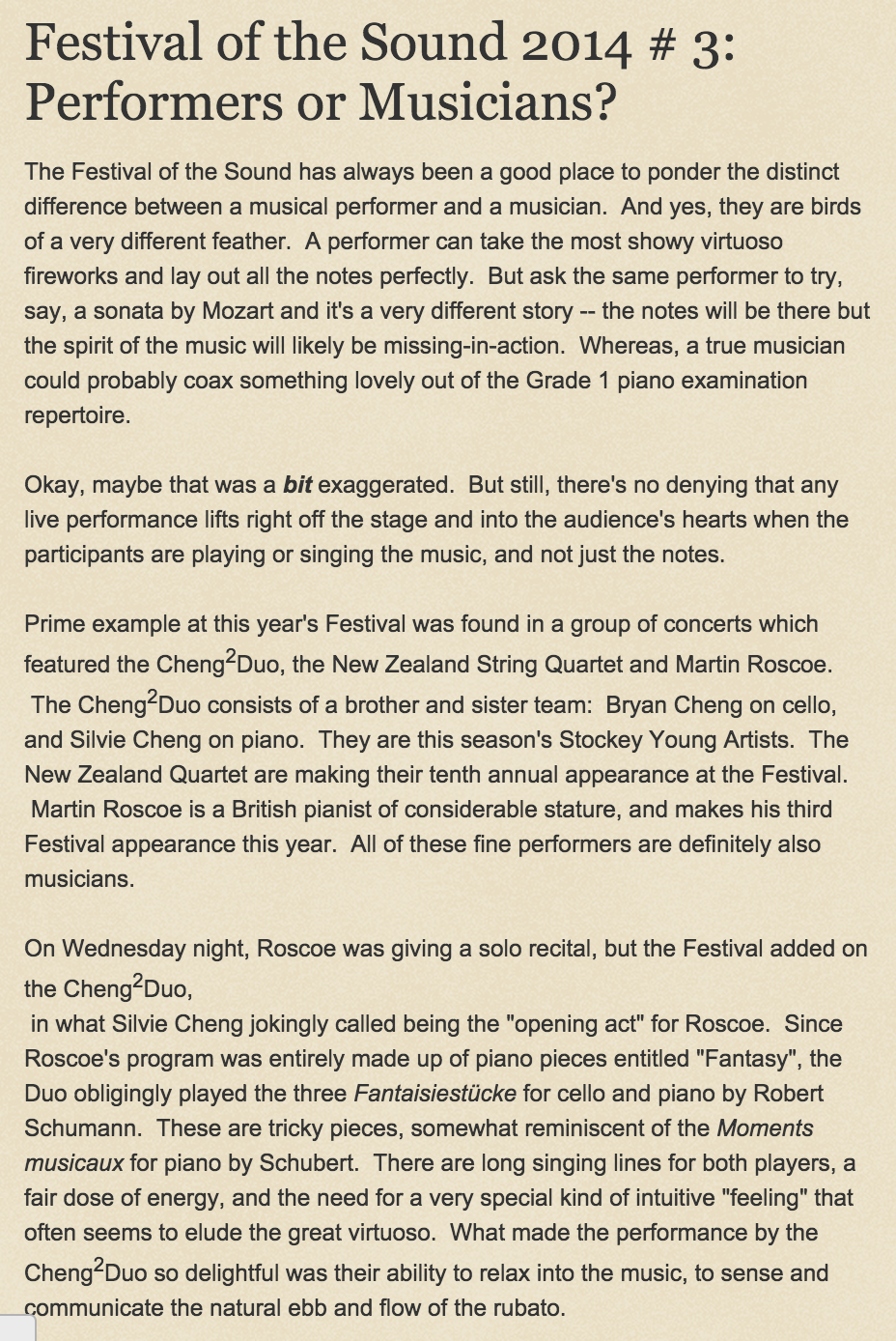 Festival of the Sound 2014