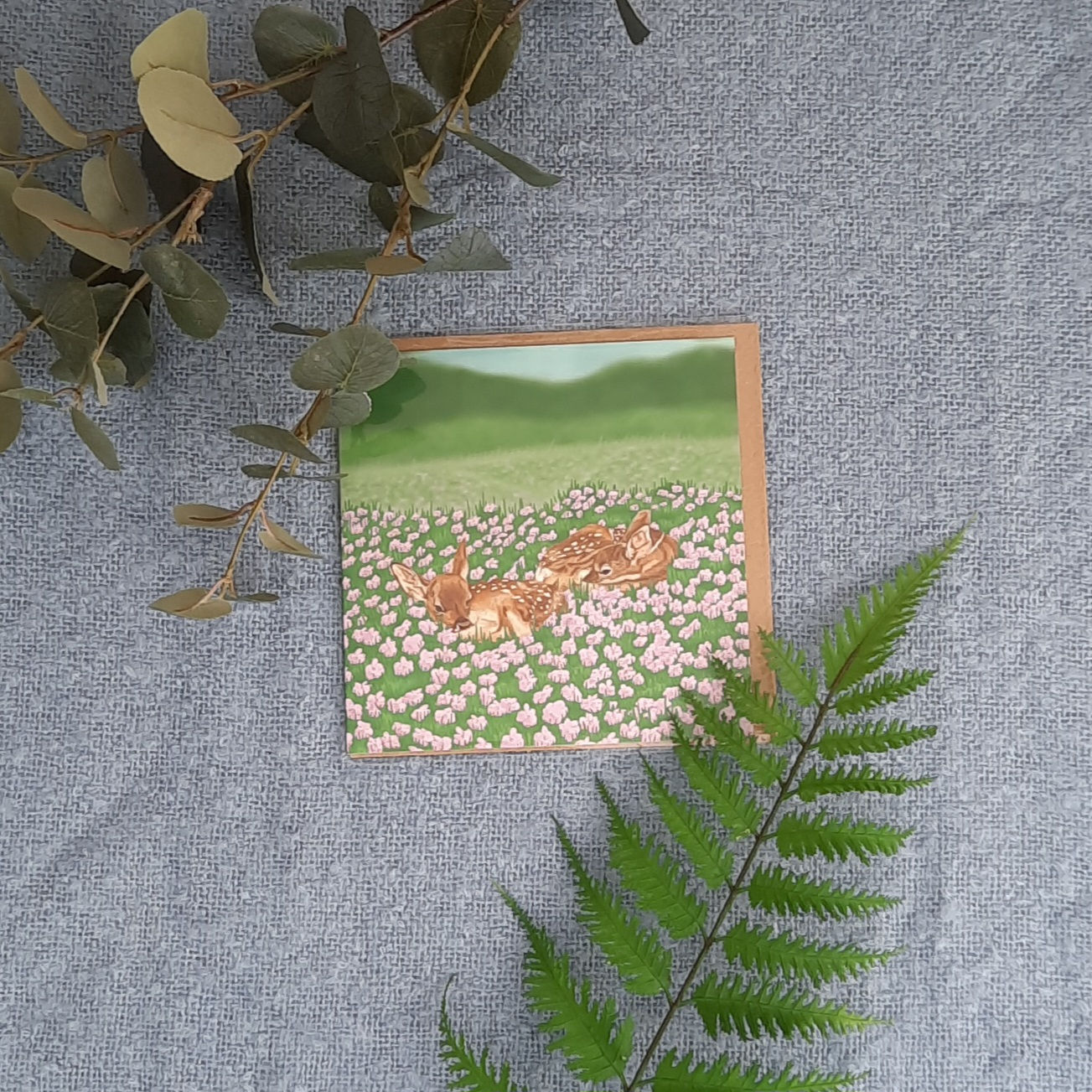 Sleepy Fawn Greetings Card