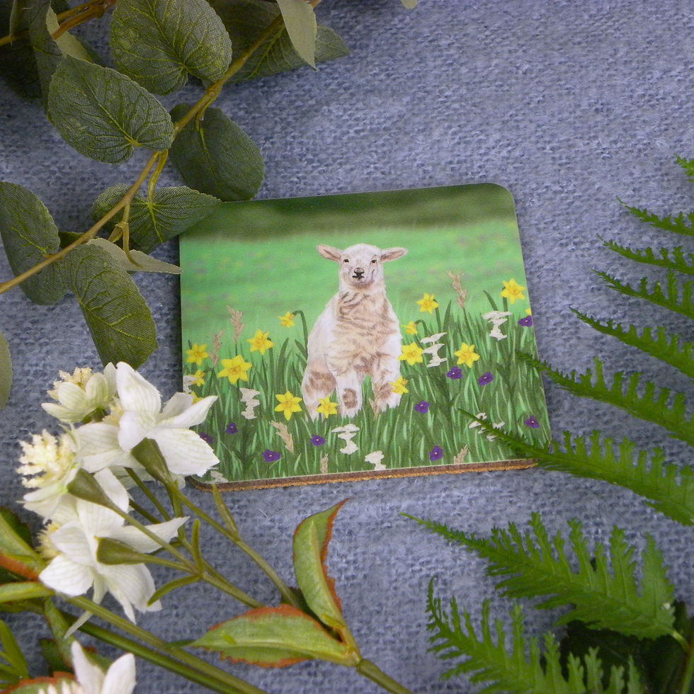 Thumbnail: Spring Lamb Illustrated Coaster