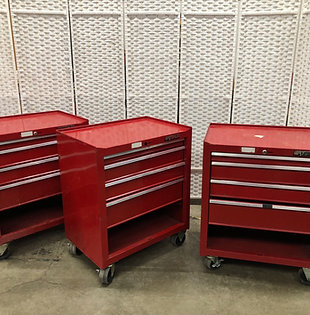 3 Red Waterloo 4 Drawer Rolling Tool Cabinet ($100 each)