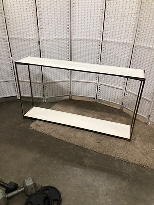 White and Gold Metal 2 Tier Console Sofa Table