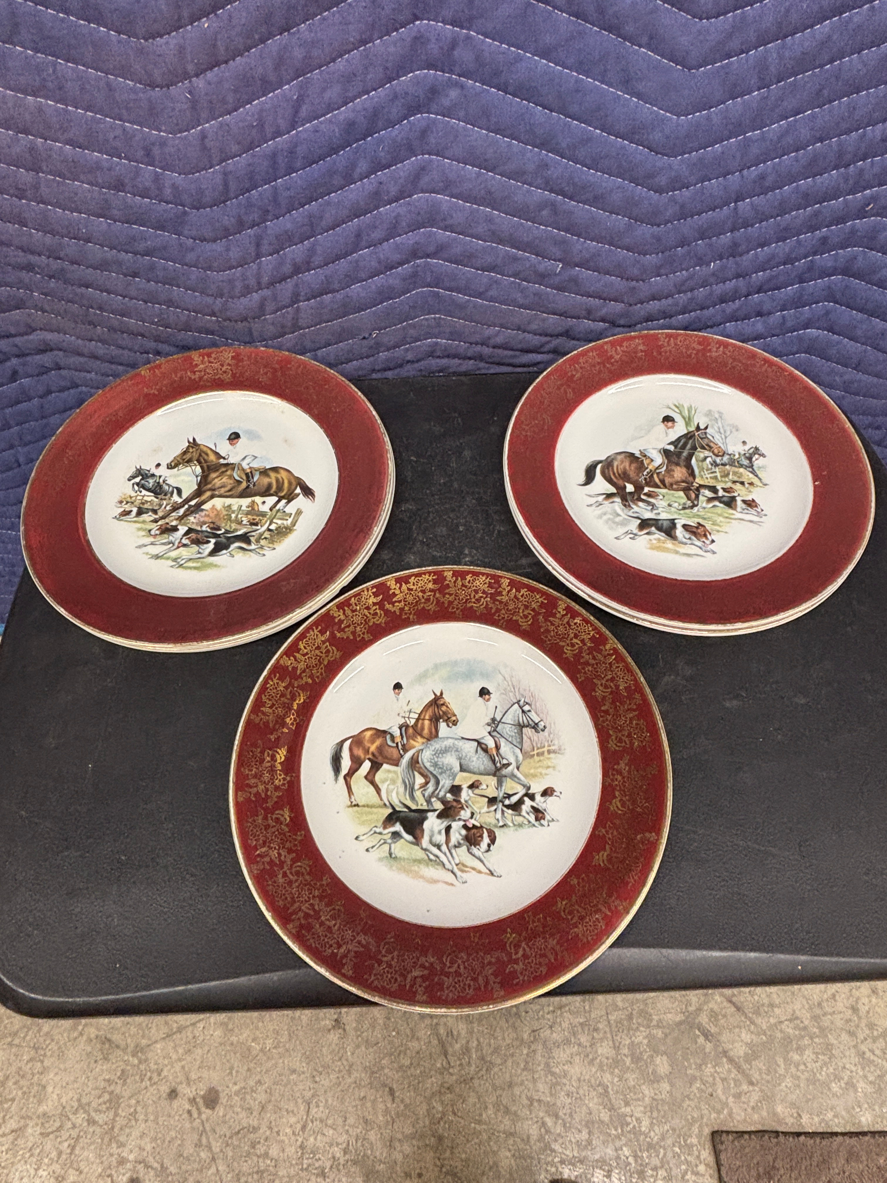 Set of 6 Brooks Brothers Horse Riding Plates