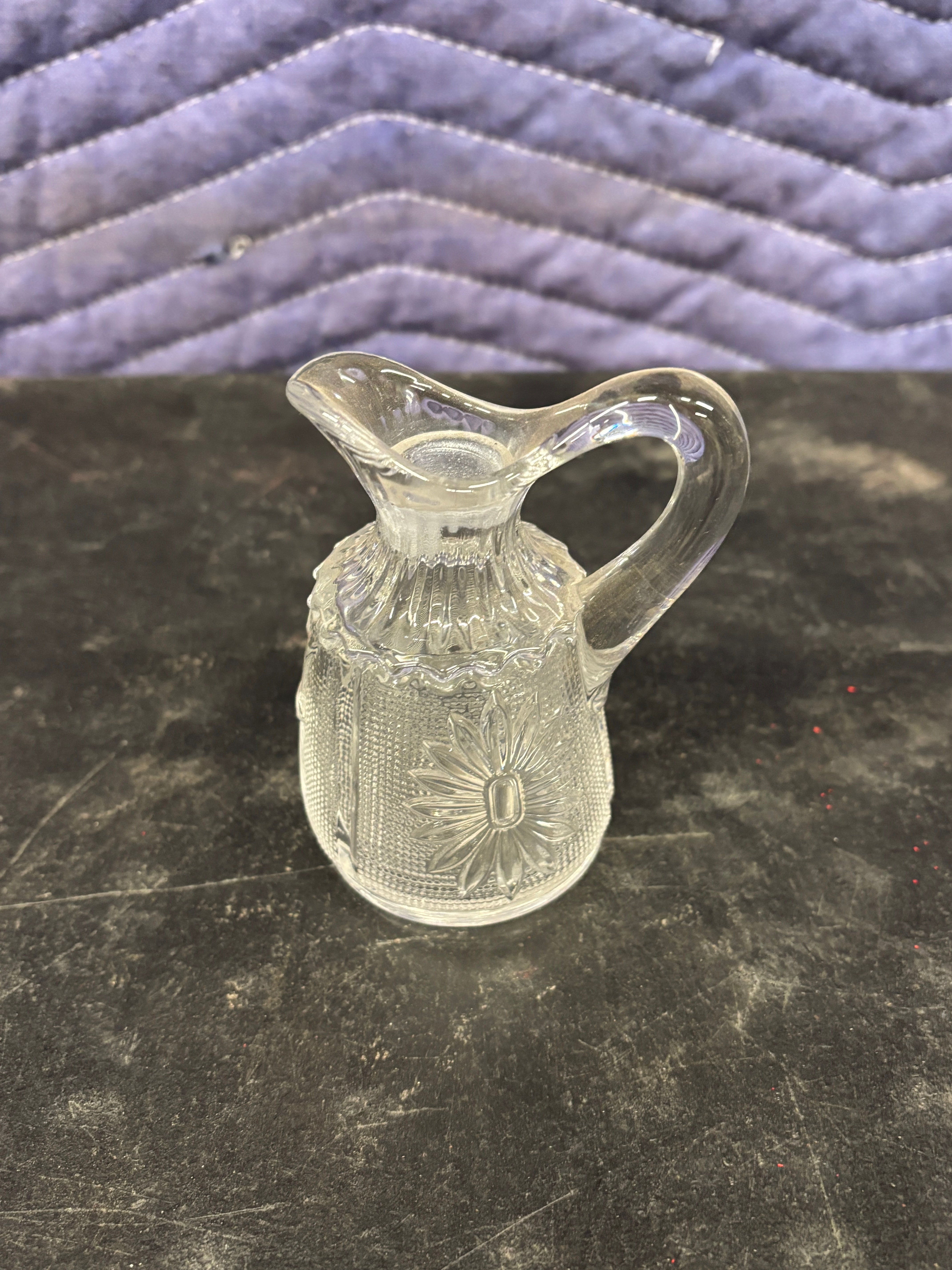 Vintage Cut Glass Creamer Pitcher