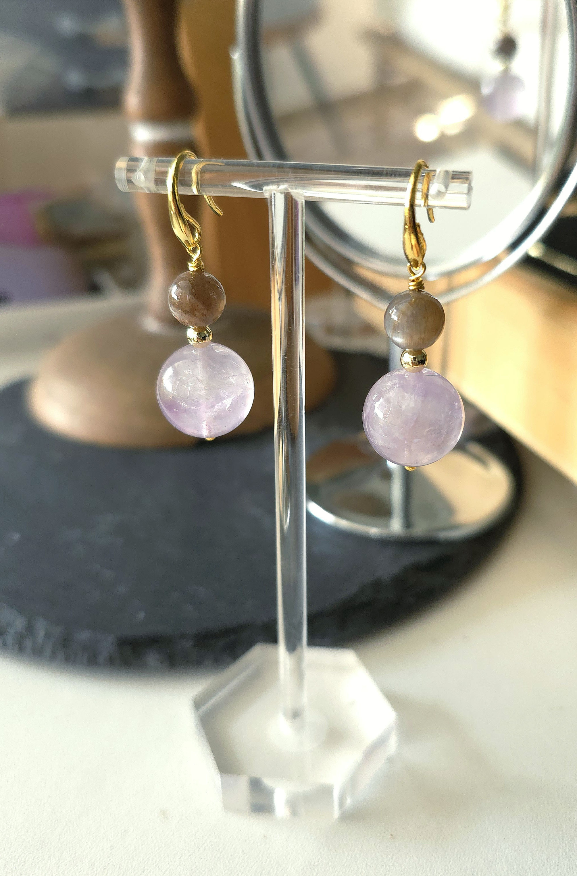 Empress Violet - Amethyst stack earrings