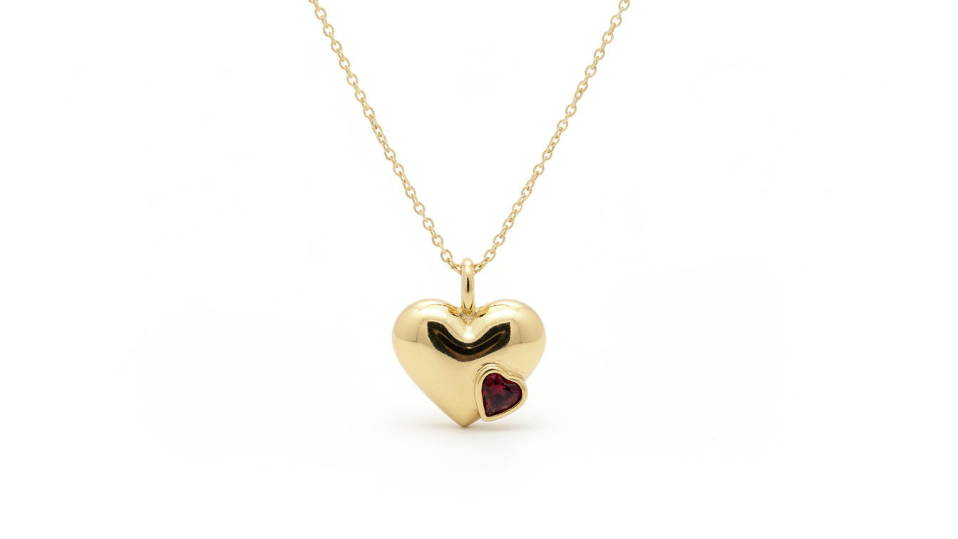 Keepsake - Heart pendant, set with Garnet