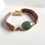 Thumbnail: Hand beaded bracelet with wire wrapped Aventurine tear drop