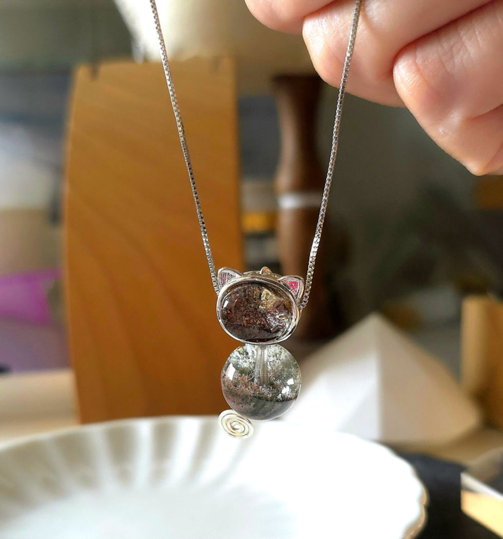 Thumbnail: "SPROUT" - Stardust & Whiskers Kitty Crystal Pendants