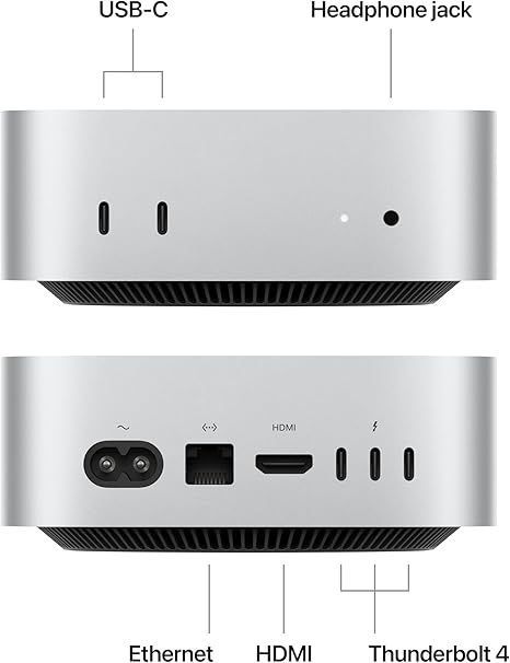Apple Mac mini (2024) – M4 Chip, 16GB RAM, 256GB SSD, Gigabit Ethernet