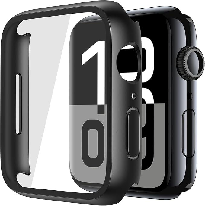 Misxi 2-Pack Tempered Glass Case for Apple Watch 46mm (Series 11/10)