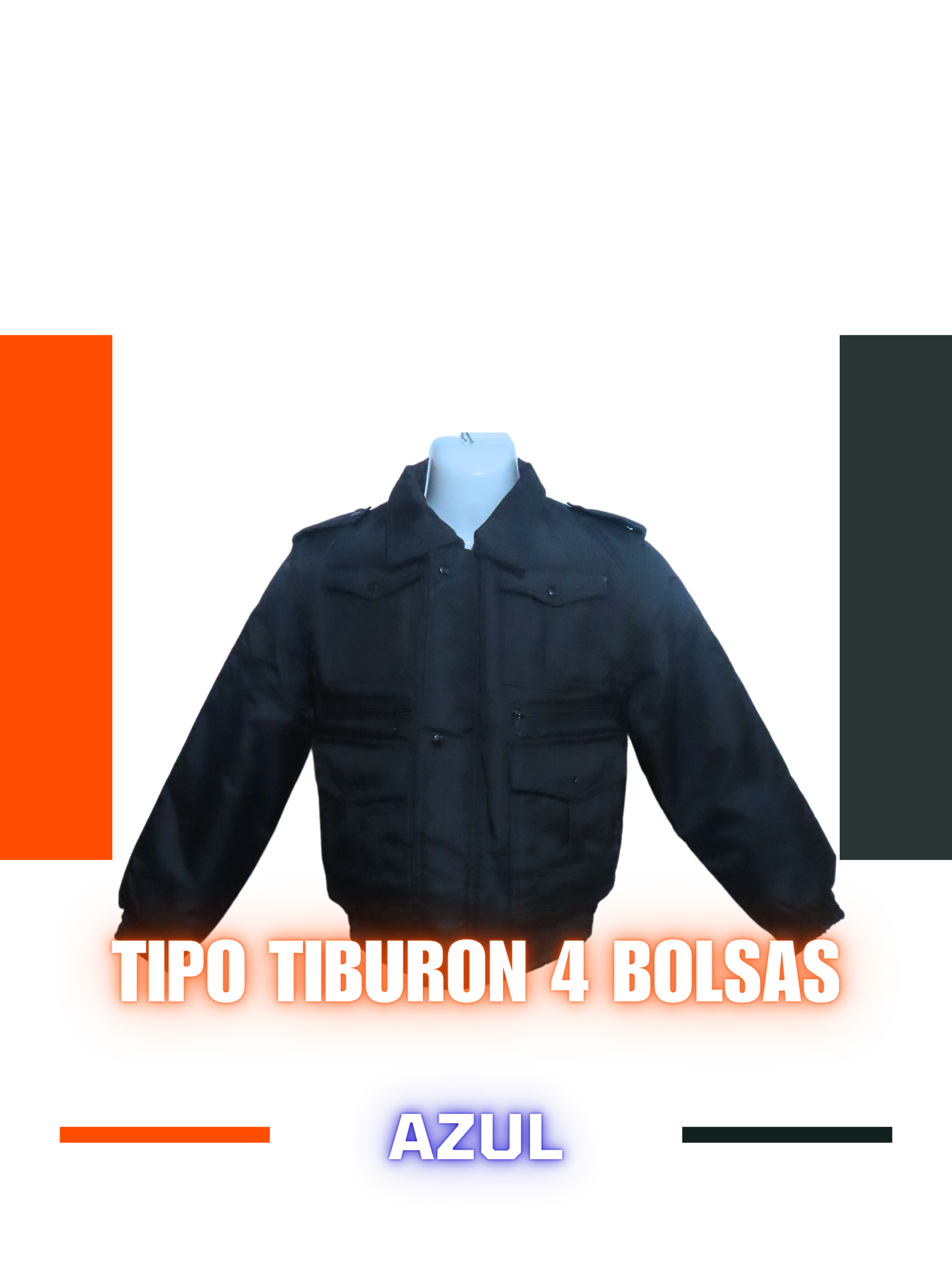 CHAMARRA TIPO TIBURON, 4 BOLSAS MOD: CHA-TIB1