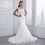Thumbnail: Scoop Neck Wedding Dress Sweep Train