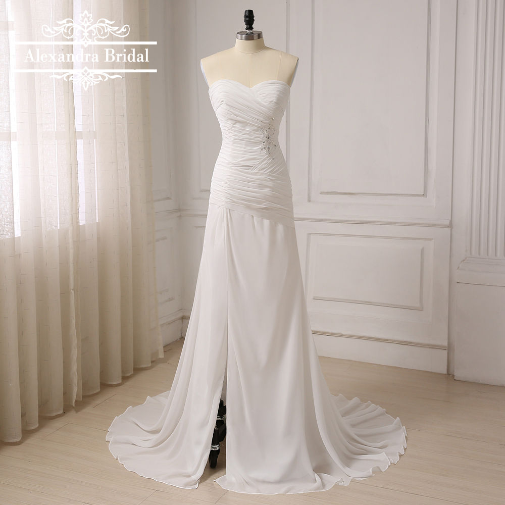 Chiffon Mermaid Beach Wedding Dress