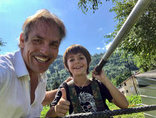 Freddy Nock, Hochseilartist mit Sohn Leo