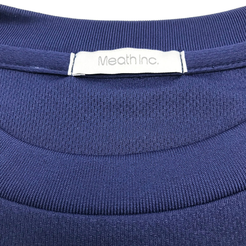 サムネイル： ミース 半袖プラクティスシャツ（DRY 4.4oz UVカット生地）MEATH社ロゴ入り／メトロブルー／各サイズ（男女兼用）